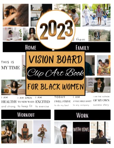 2023 Vision Board Clip Art Book For Black Women: Create Motivational ...